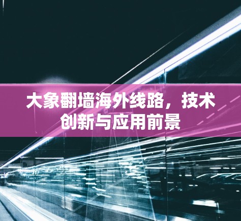 大象翻墙海外线路，技术创新与应用前景