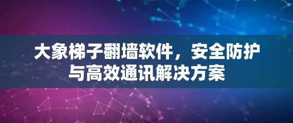 大象梯子翻墙软件，安全防护与高效通讯解决方案