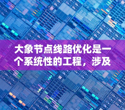 大象节点线路优化是一个系统性的工程，涉及多个方面的考量和实施步骤。以下是一个有条理的优化方案，帮助您提升大象节点网络的性能和稳定性